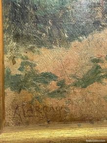 Arte: ANDRES LARRAGA MONTANER VALTIERRA (NAVARRA) 1861- BARCELONA 1931 PAISAJE AL OLEO FIRMADO A. LARRAGA
